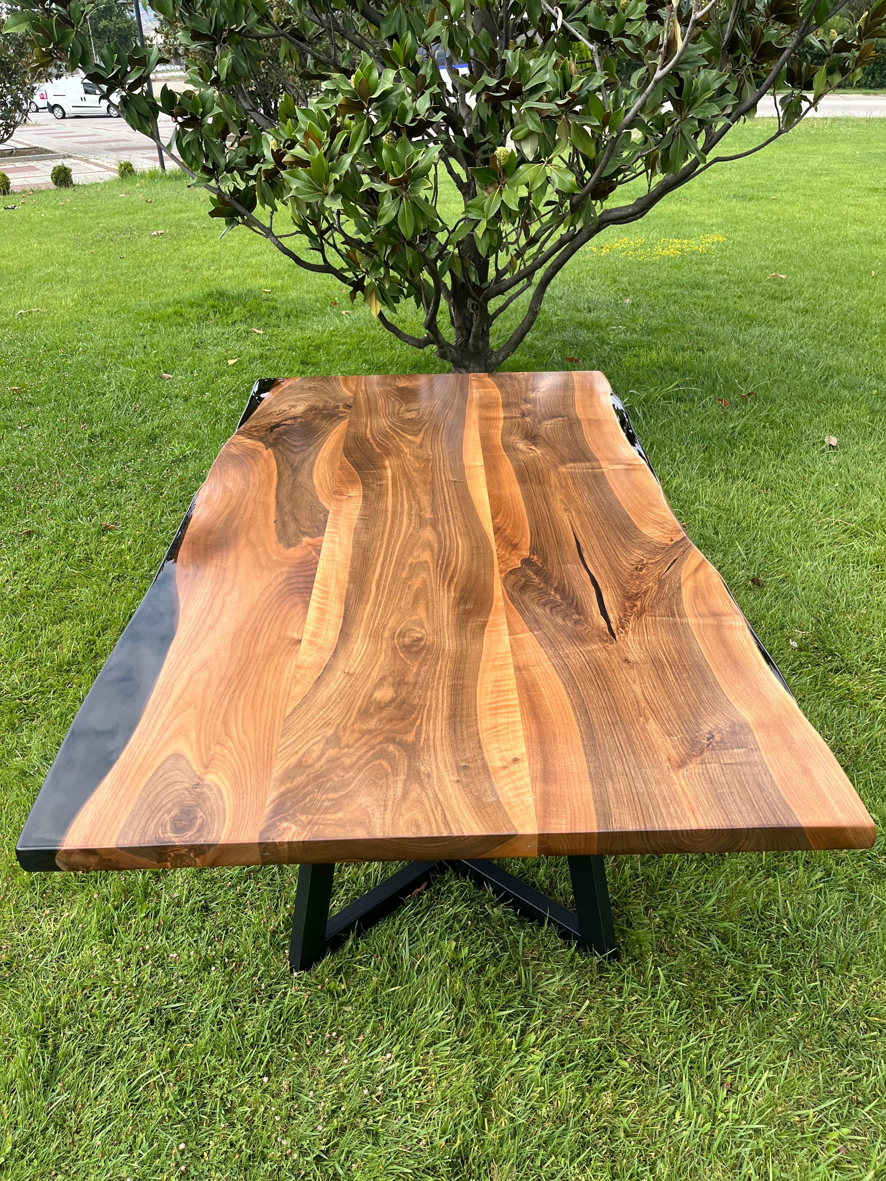 Turkish Ancient Walnut Wood Natural Dining Table For Sale