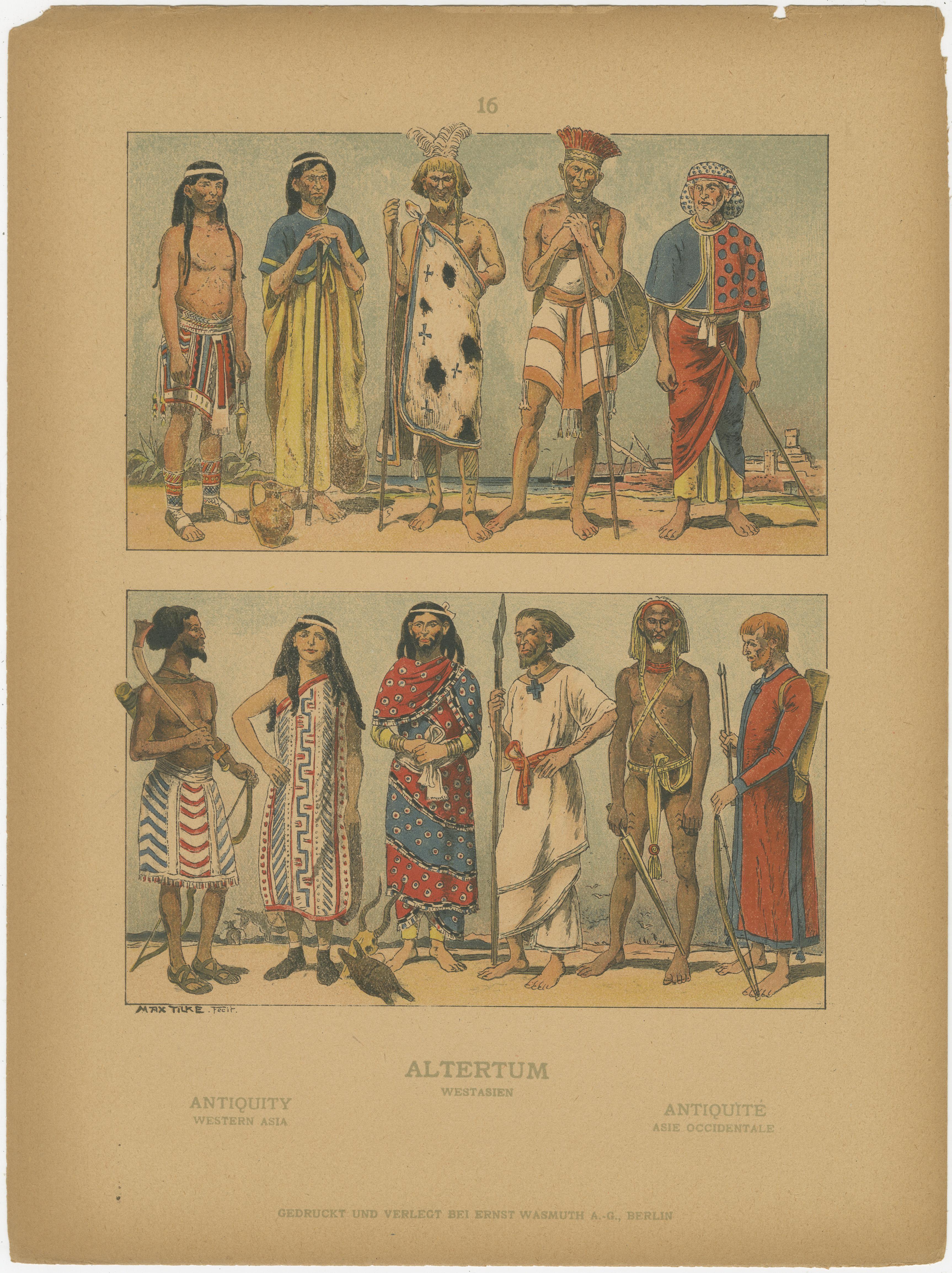 Antikes Westasien und Persien Kostümtafeln von Max Tilke, um 1900 (Deutsch) im Angebot