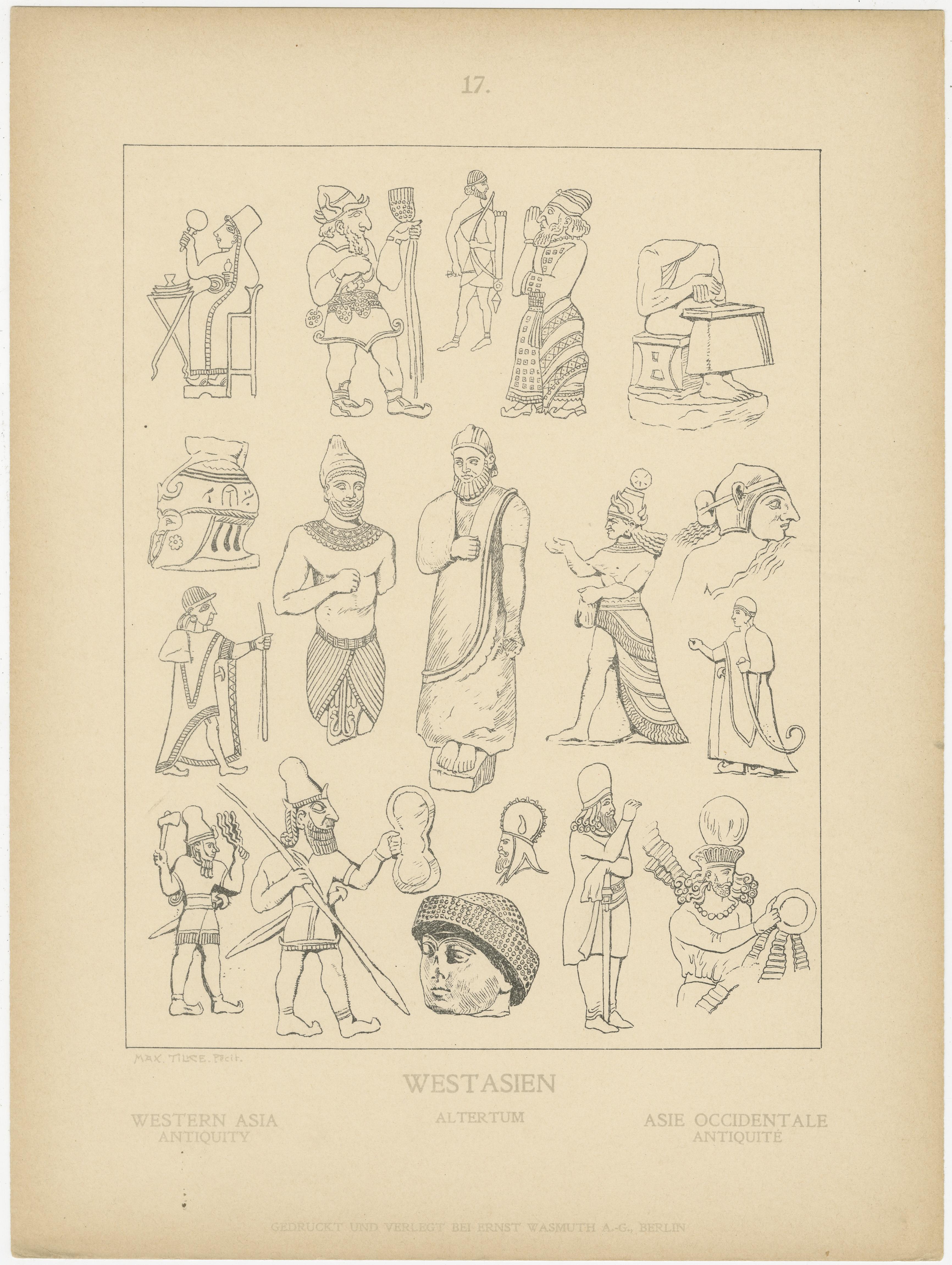Antikes Westasien und Persien Kostümtafeln von Max Tilke, um 1900 im Zustand „Gut“ im Angebot in Langweer, NL