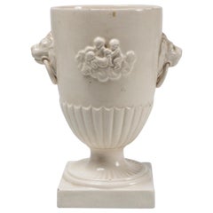 Ancient White Chalice Cup, Giustiniani Manufacture Naples, 19th Century