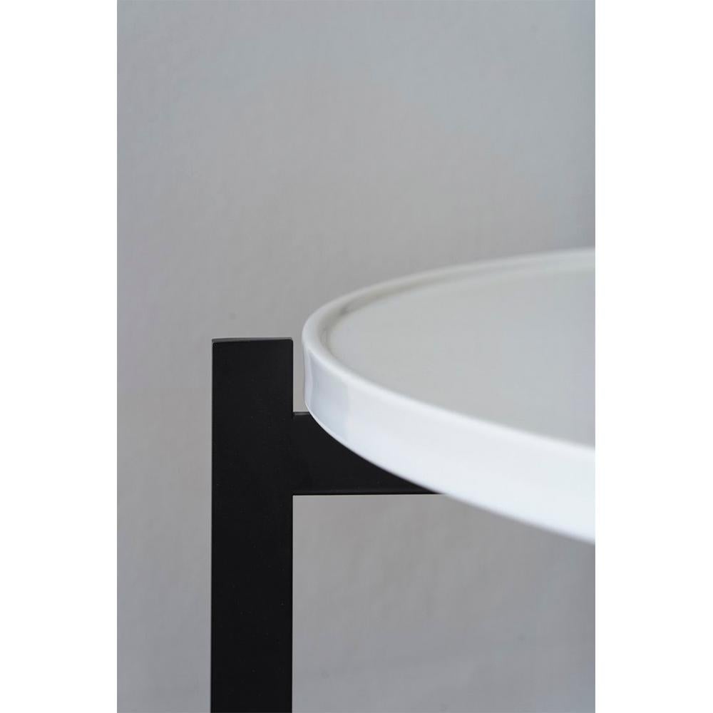 Danish Ancient White Porcelain Small Deck Table by OxDenmarq