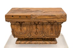 Ancient Wooden Capital On Plexiglass Base
