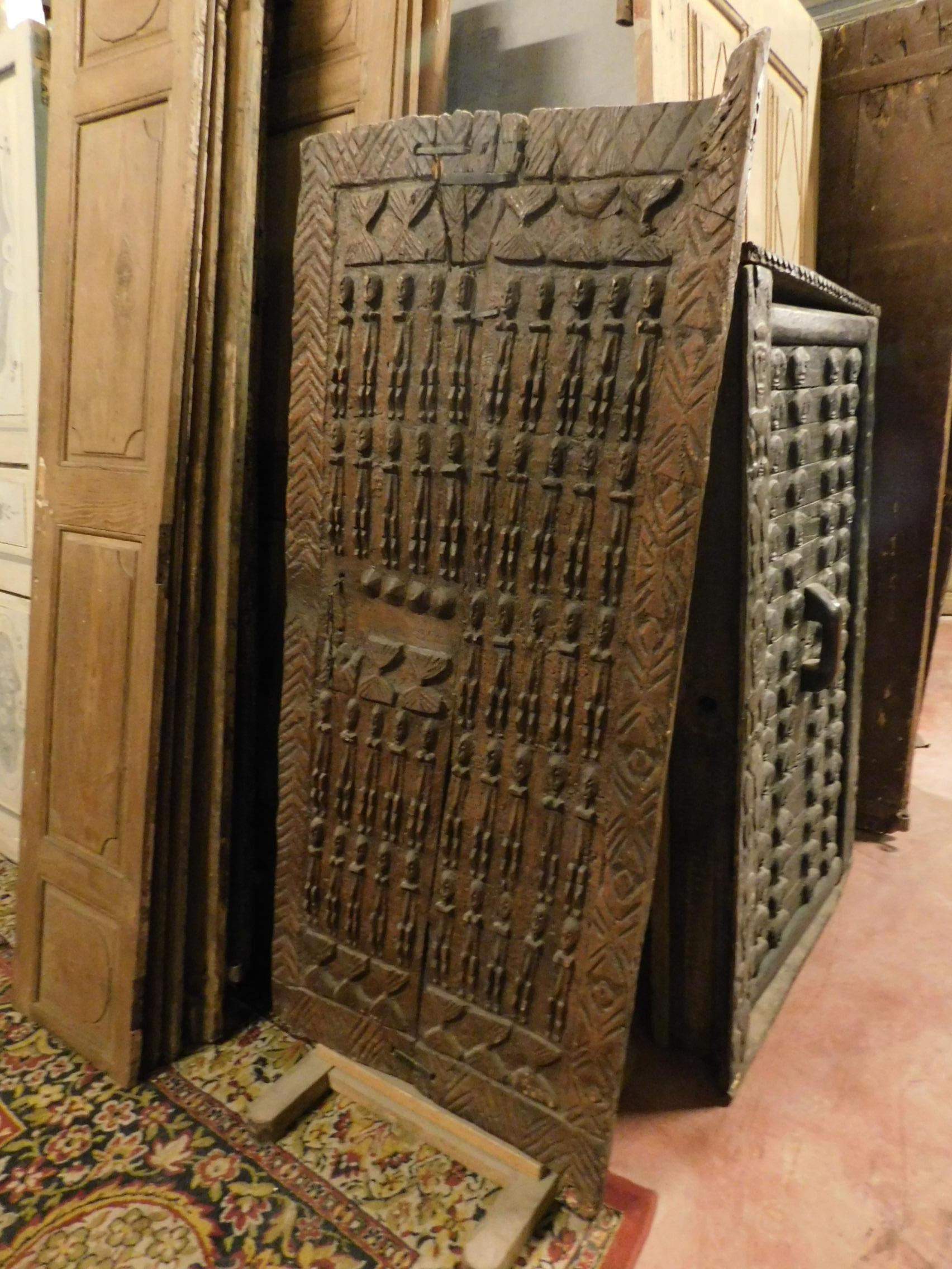 19th Century Ancient Wooden Door of African Tribal Chieftain For Sale