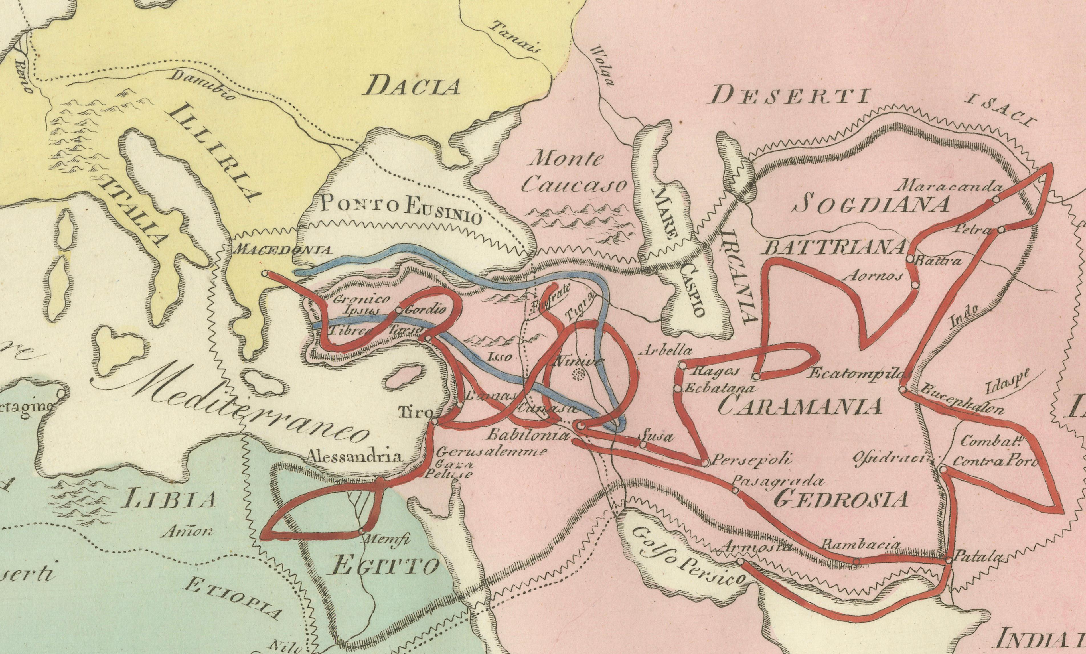 Ancient World Map, Roman Macedonian Persian Empires, Ferrario 1815