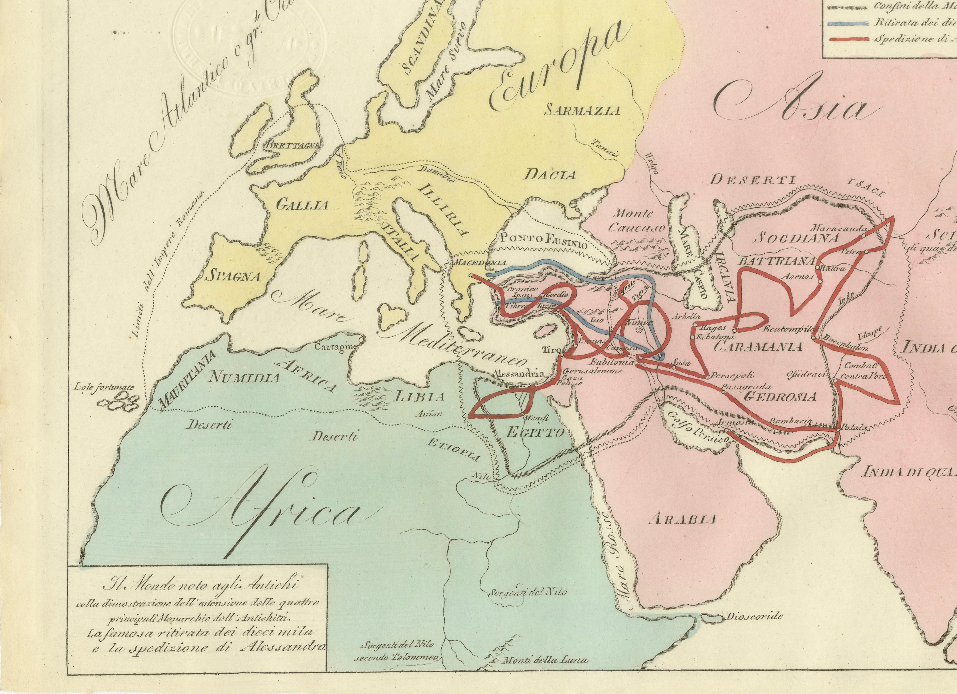 Ancient World Map, Roman Macedonian Persian Empires, Ferrario 1815