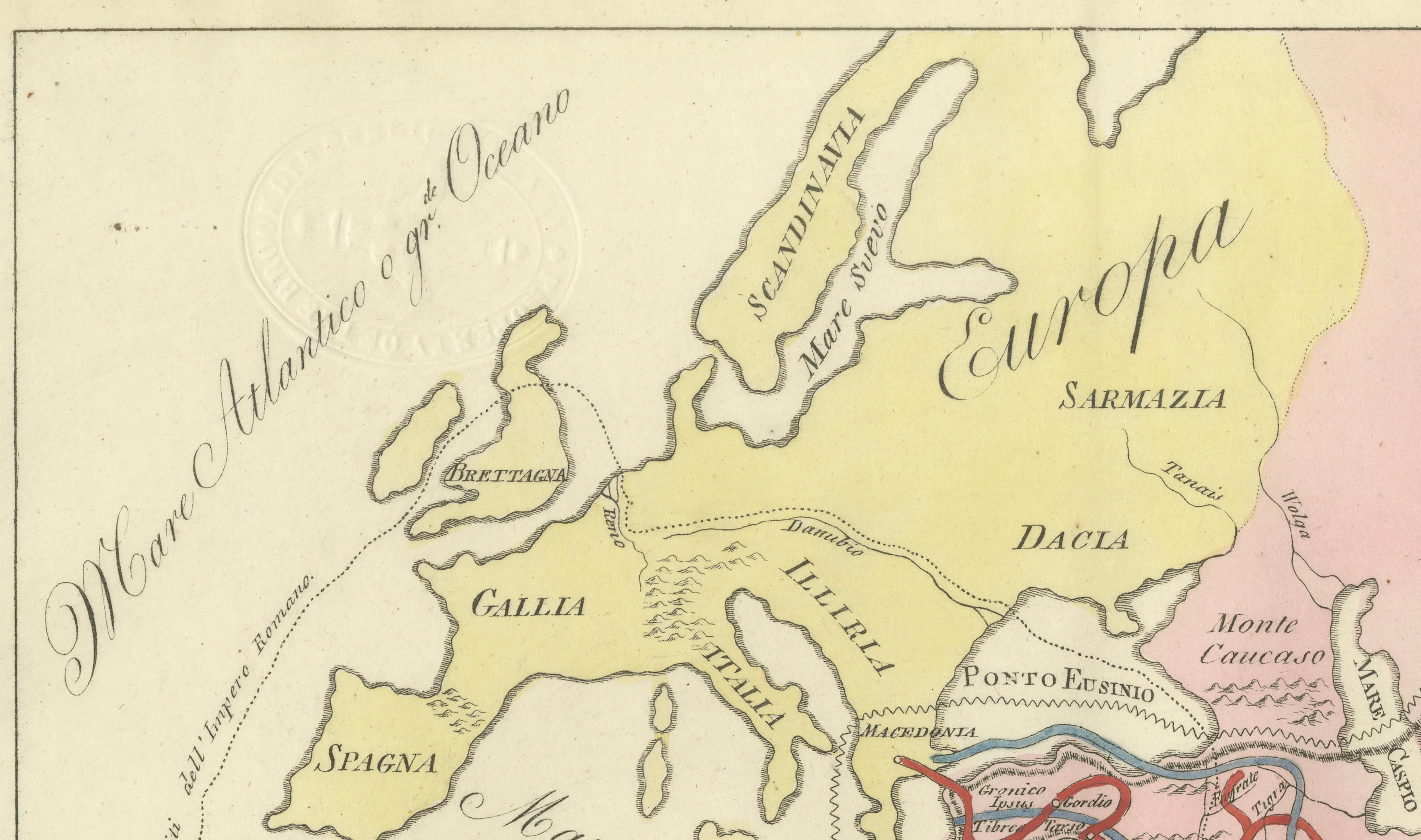 Ancient World Map, Roman Macedonian Persian Empires, Ferrario 1815
