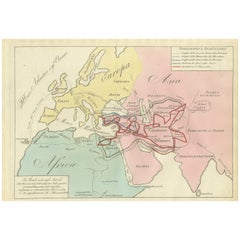 Ancient World Map, Roman Macedonian Persian Empires, Ferrario 1815