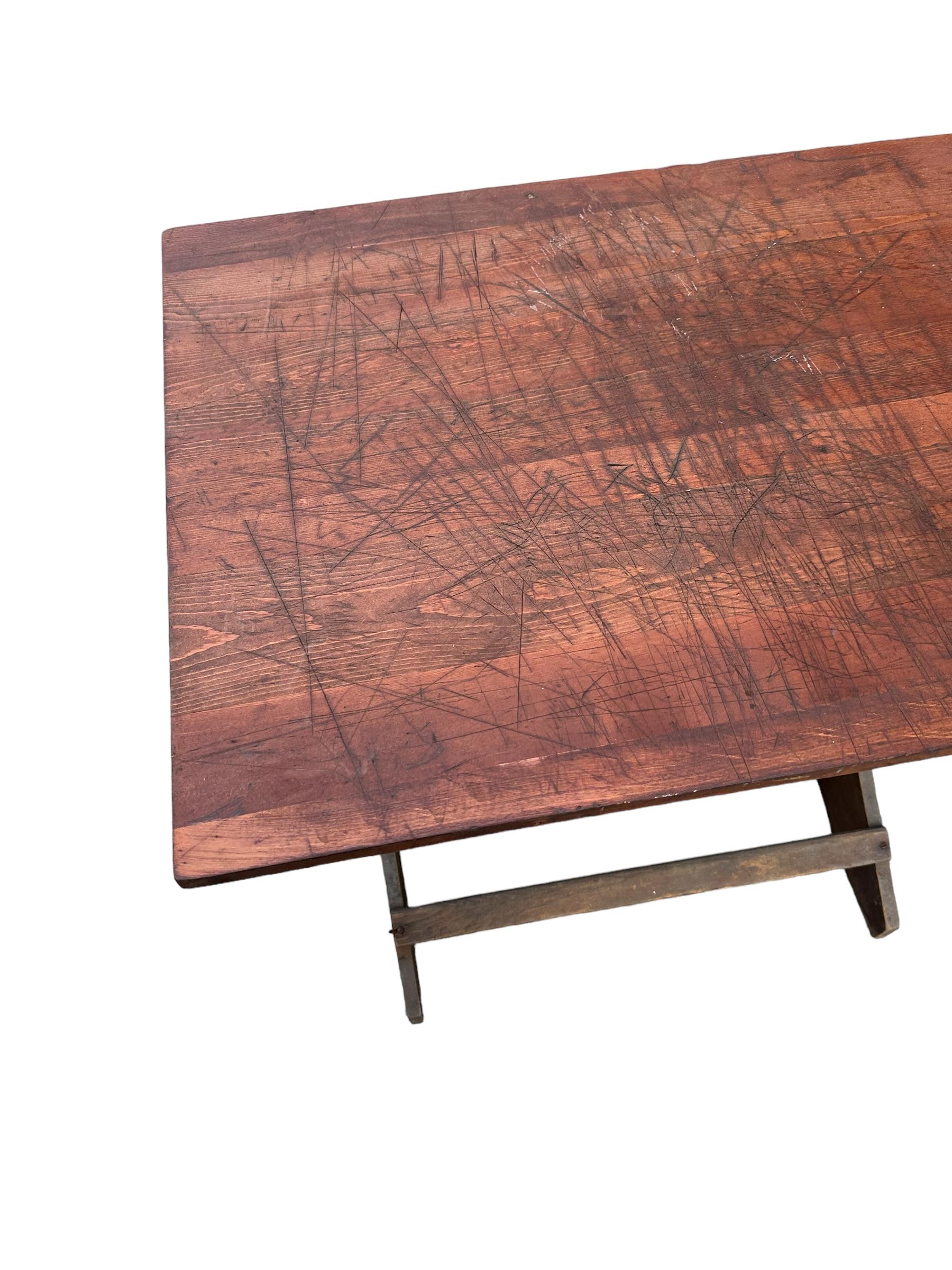 American Anco Bilt Antique Solid Wood Adjustable Drafting Table
