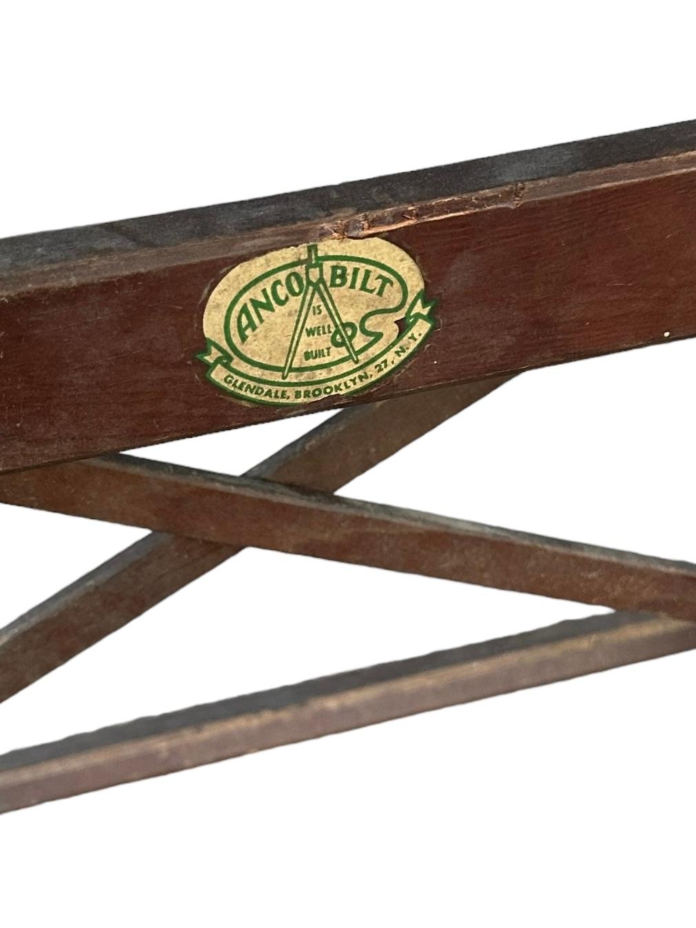 20th Century Anco Bilt Antique Solid Wood Adjustable Drafting Table