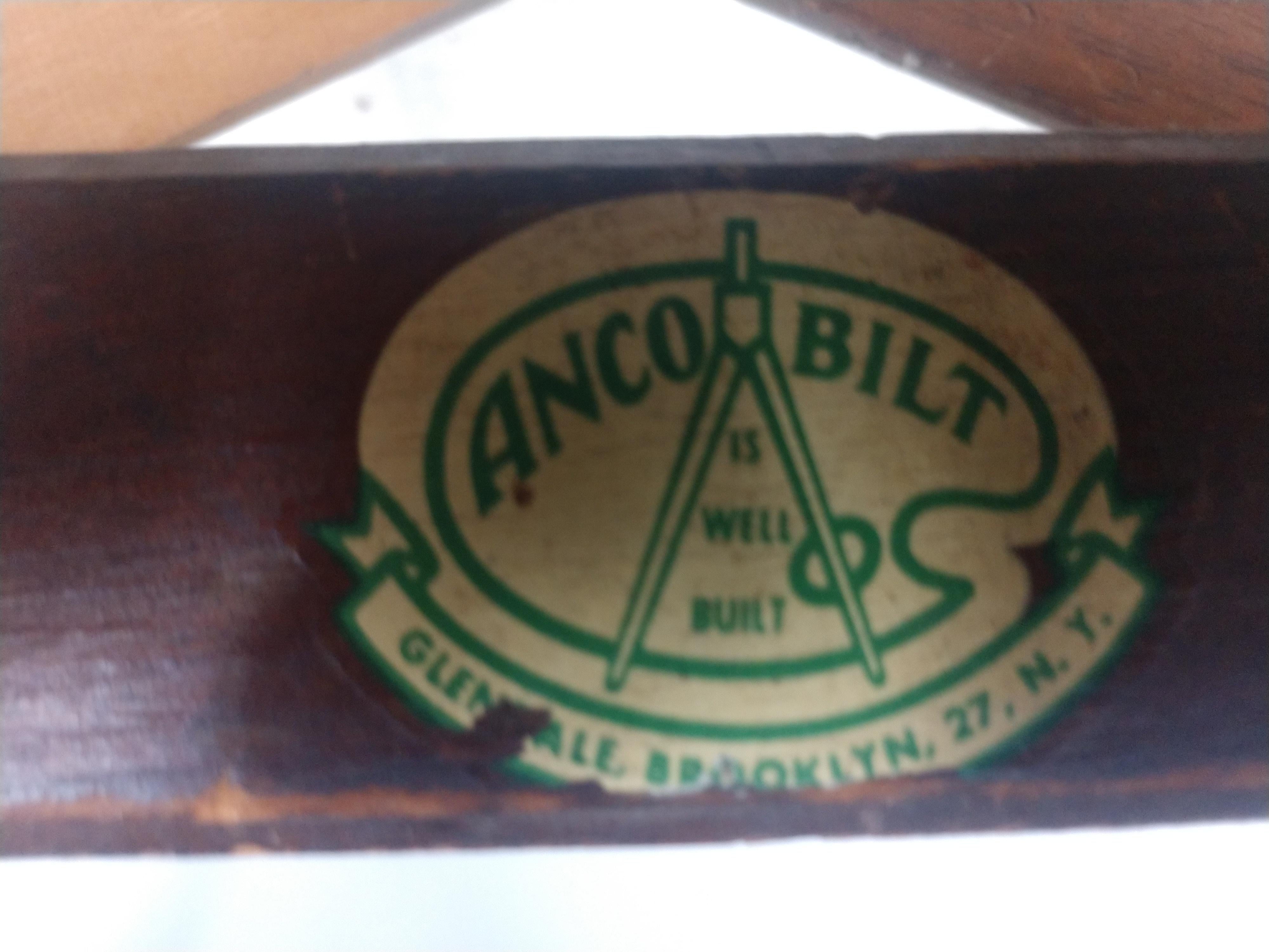 Industrial Anco Bilt Pine & Iron Drafting Table, C1955