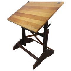 Anco Bilt Pine & Iron Drafting Table, C1955