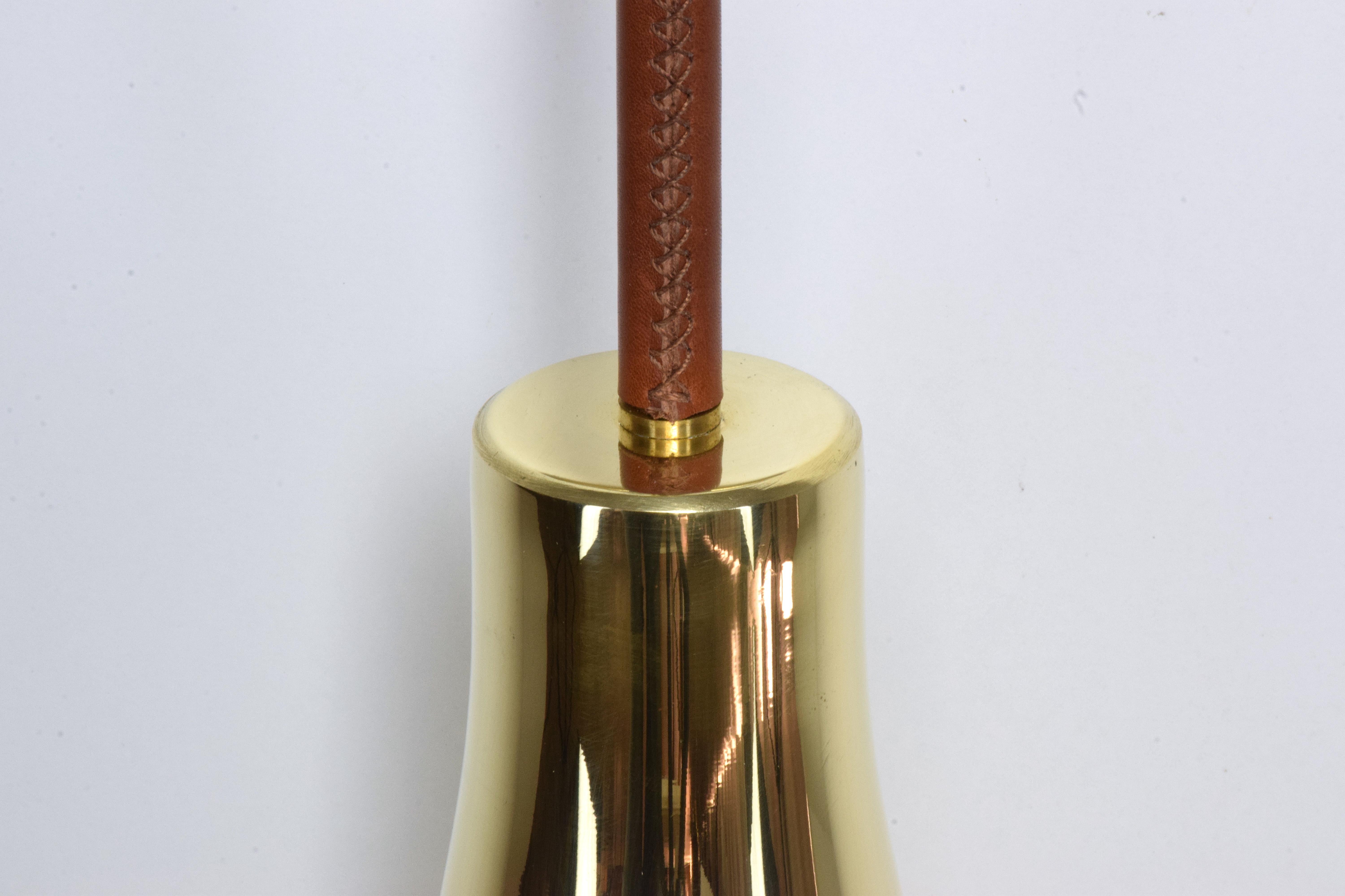 Leather Ancora-V Contemporary Brass Wall Light, Flow Collection