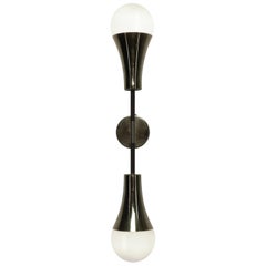 Ancora-V Contemporary Brass Wall Light, Flow Collection