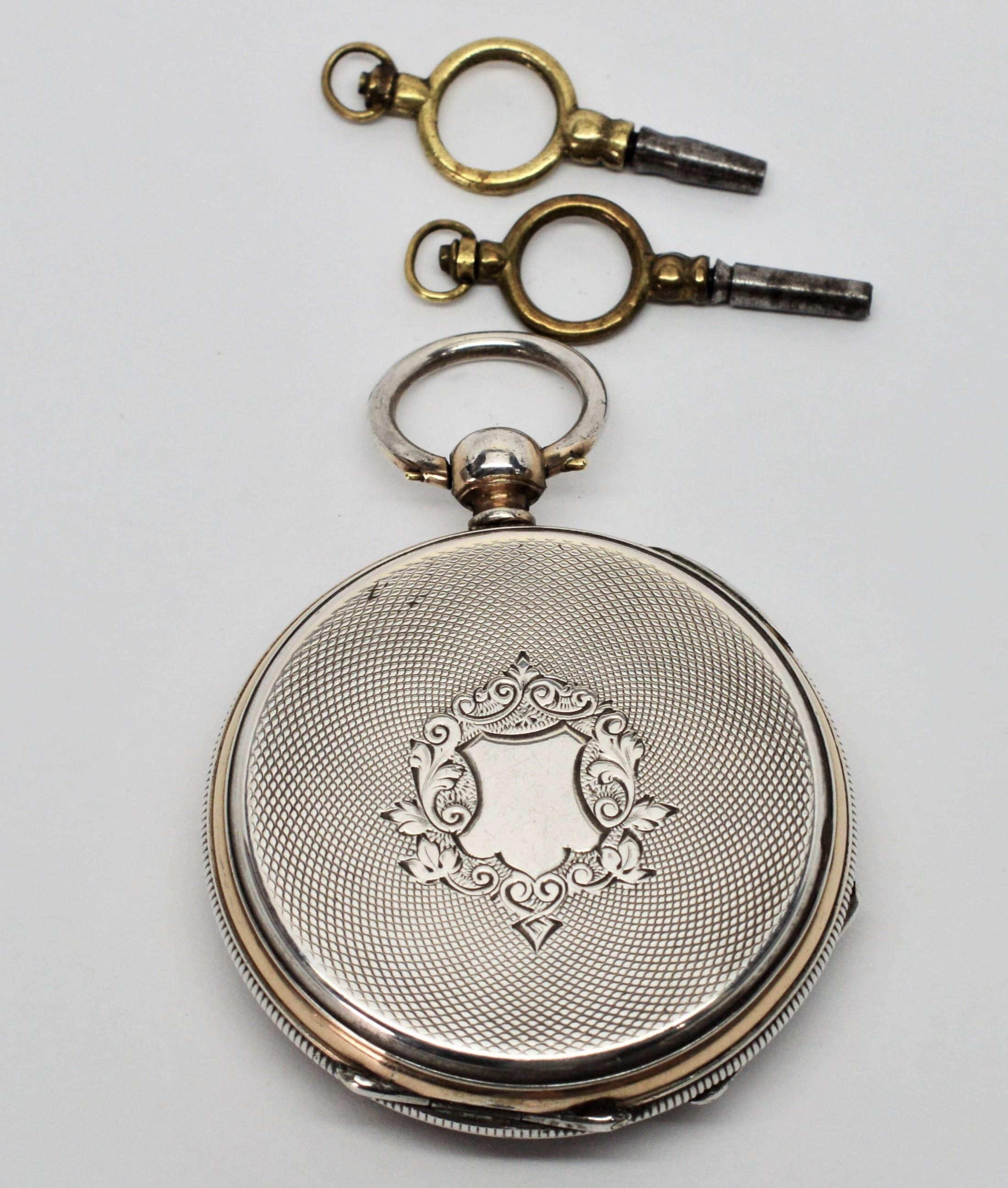Ancre DePrecision Key Wind Sterling Silver Antique Pocket Watch 4