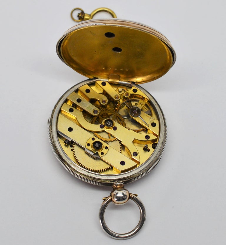 Ancre DePrecision Key Wind Sterling Silver Antique Pocket Watch For