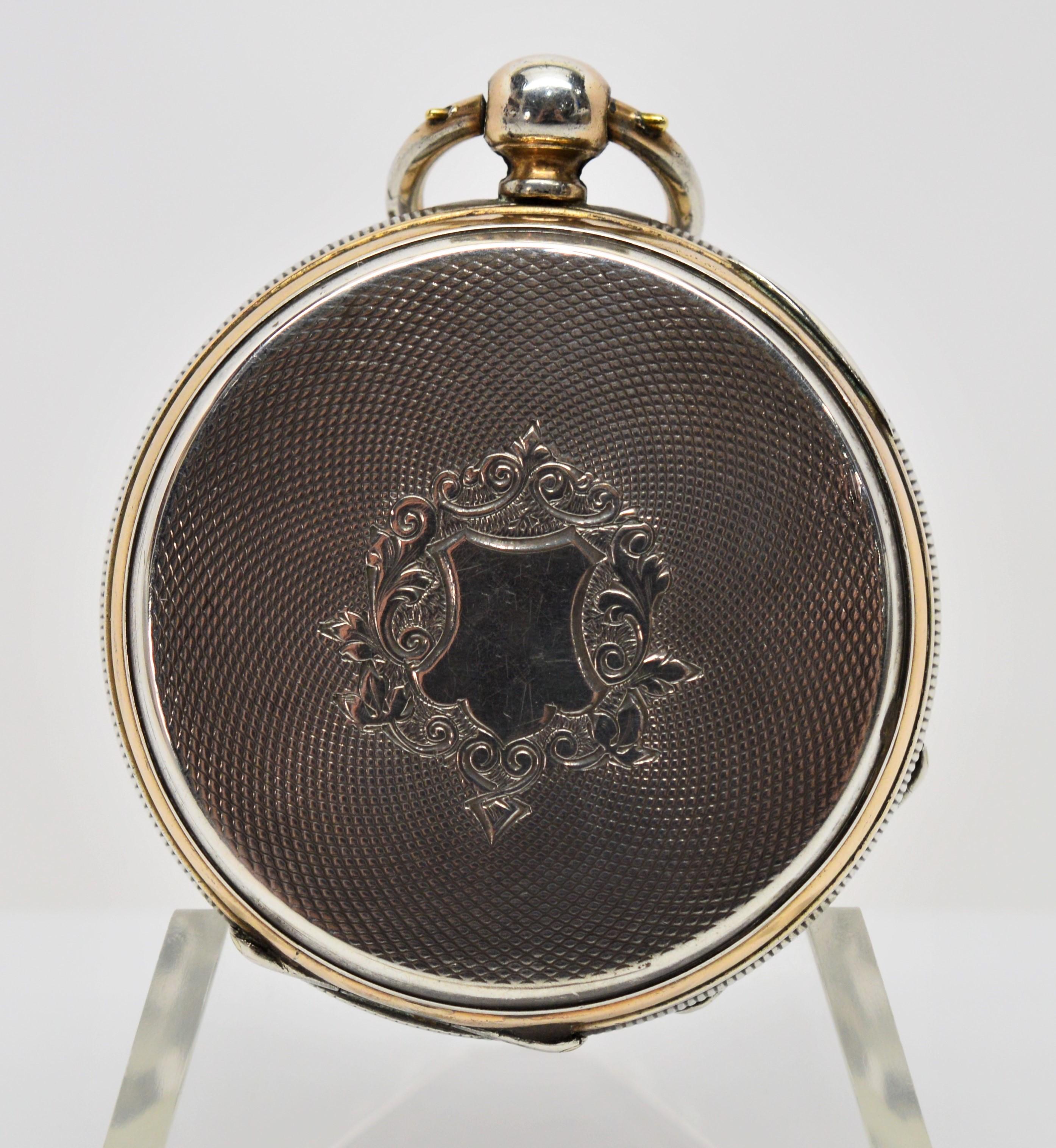 Ancre DePrecision Key Wind Sterling Silver Antique Pocket Watch 1