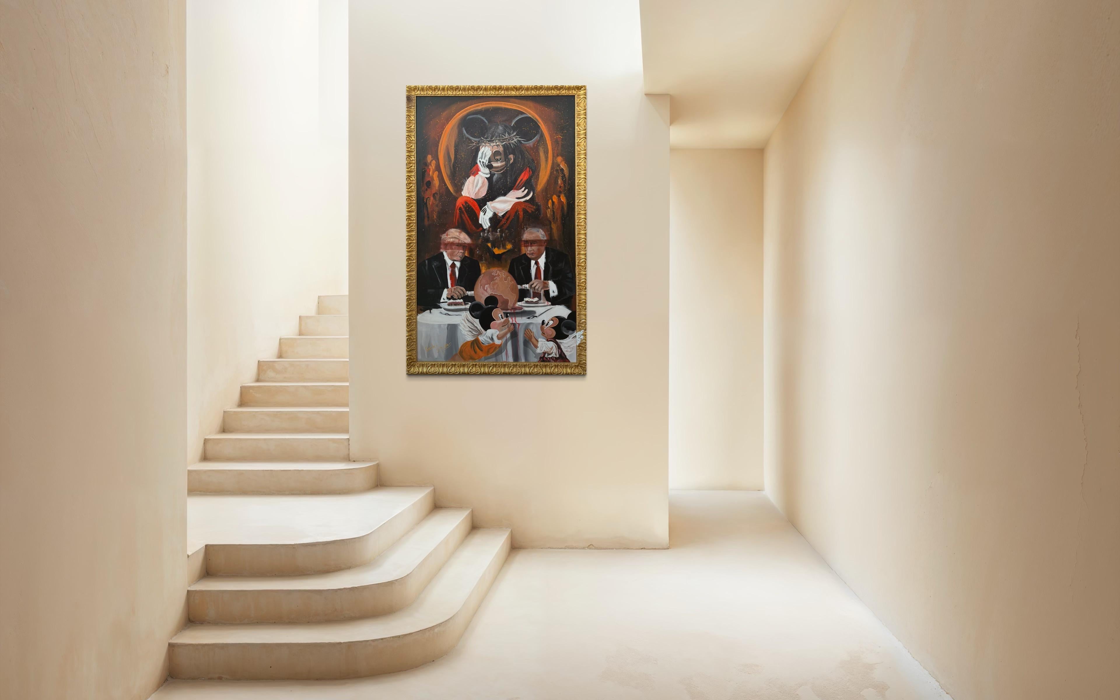 Dîner en enfer - Marron Portrait Painting par Ancsa Weide 