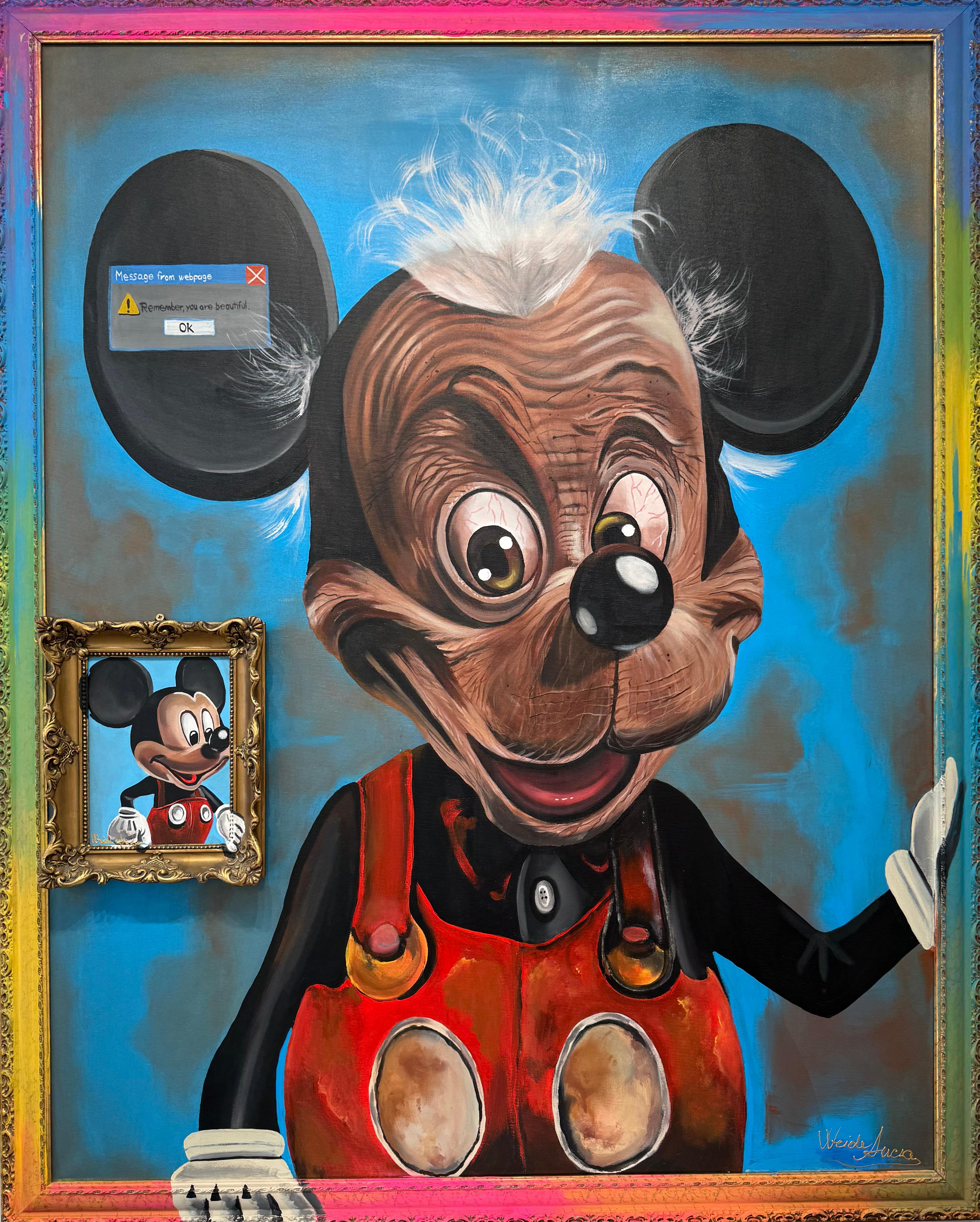 Ancsa Weide  Portrait Painting - Mickey's Survivor Smile