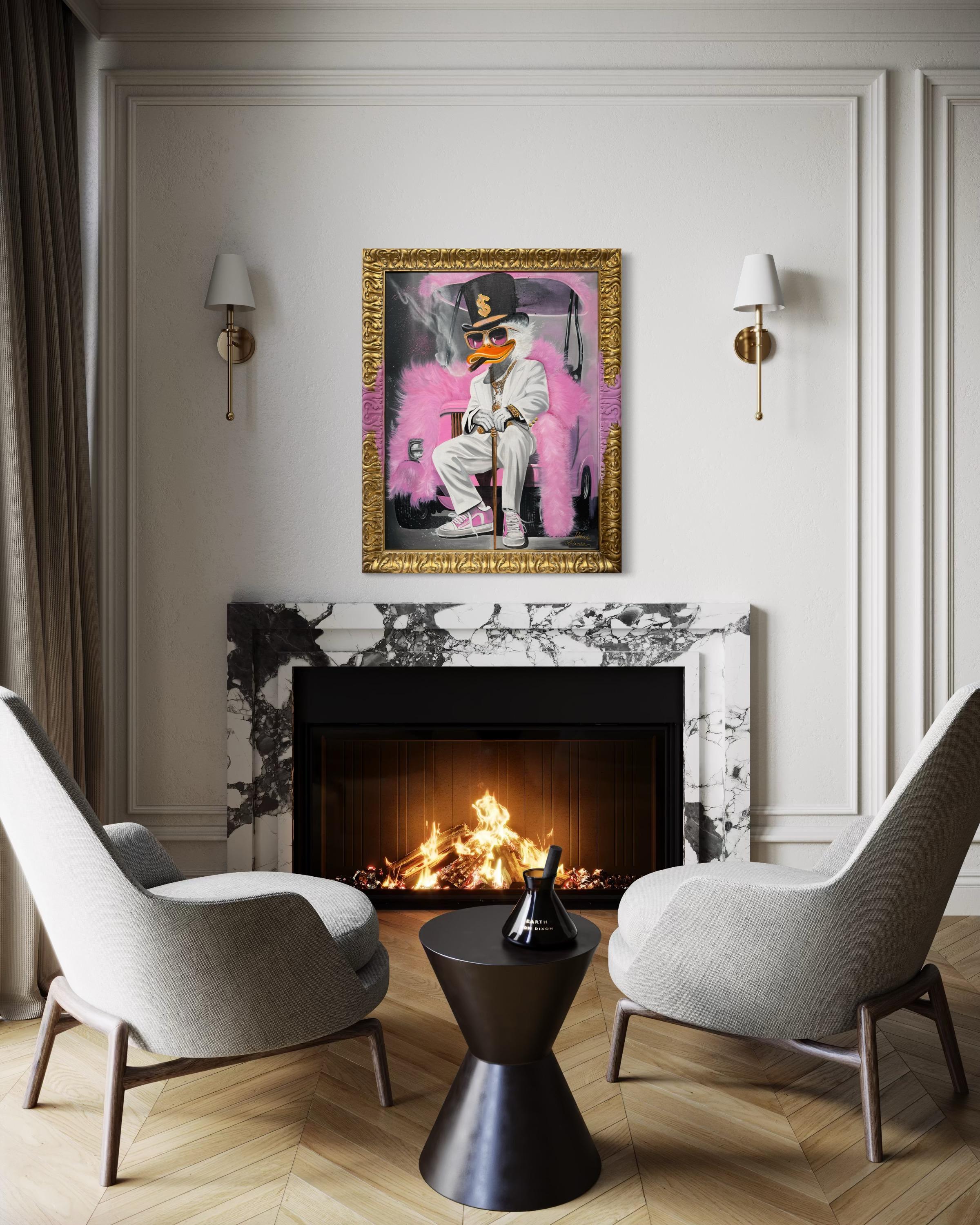 Money, Power, Fur Coats, and a Damn Good Seat in Hell - Painting by Ancsa Weide 