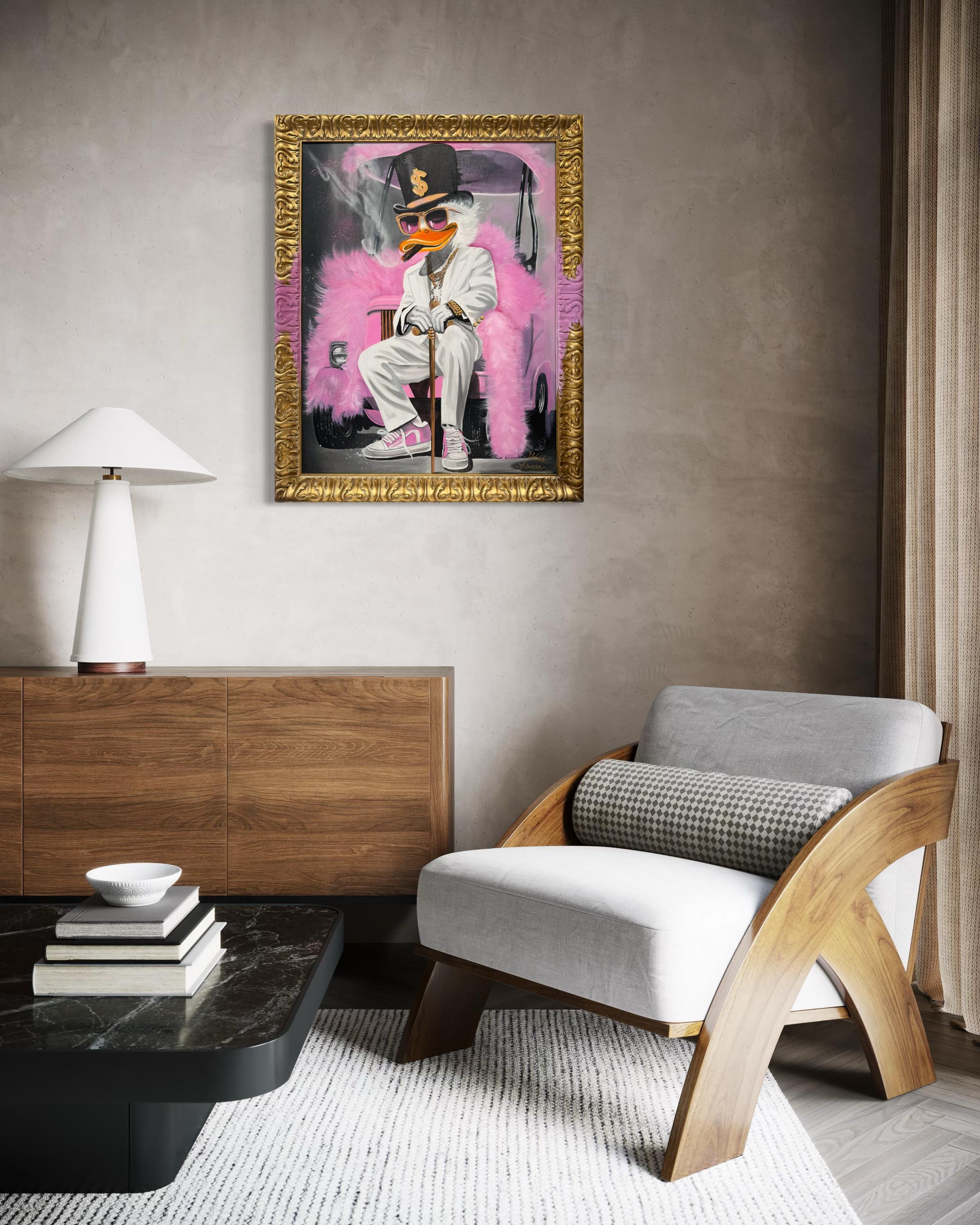 Money, Power, Fur Coats, and a Damn Good Seat in Hell - Pop Art Painting by Ancsa Weide 