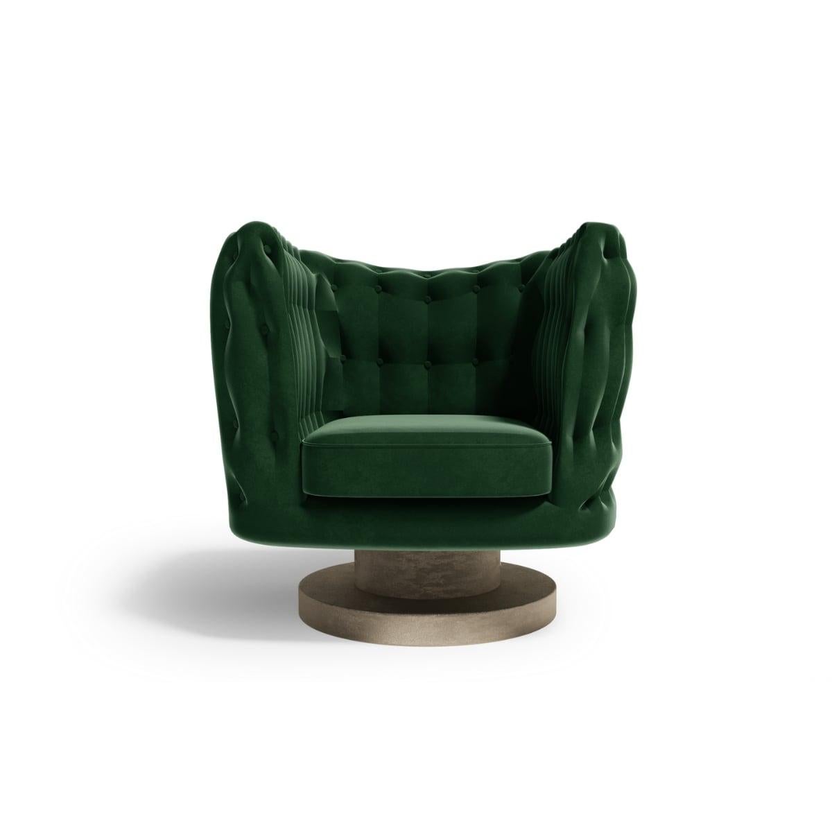 Contemporary Modern Classic Velvet Ancund Armchair by Covet House For Sale