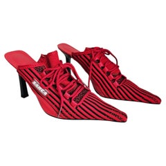 Ancuta Sarca R1 Sneaker Mules Heels Pumps Striped Red Size 40 EU 10 US New