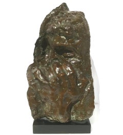 Brutalistische Bronzeskulptur „La Nuit De Profil“ aus Bronze