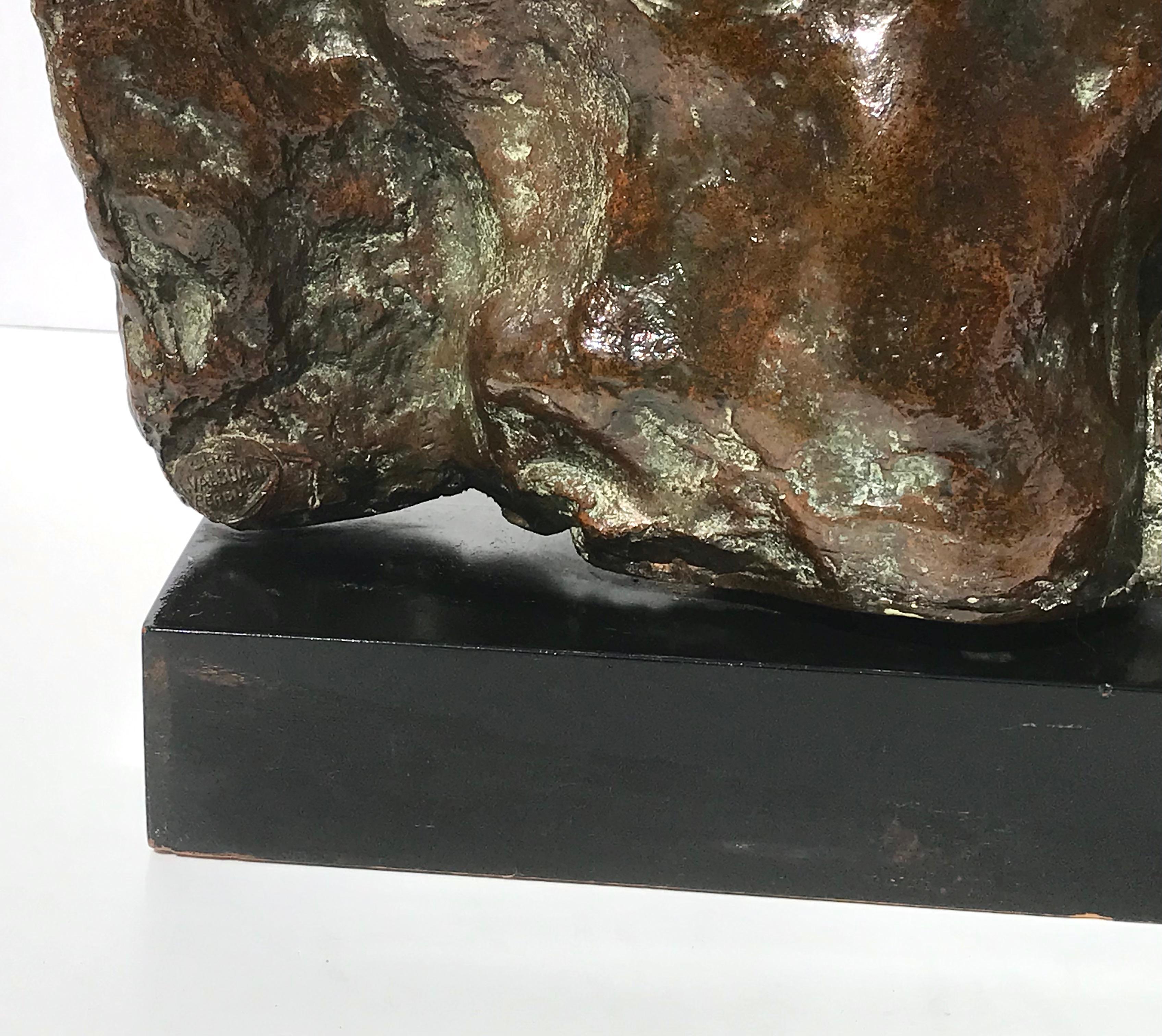 EMILE-ANTOINE BOURDELLE (francés, 1861 - 1929). 
La Nuit de profil (La Noche de perfil)
Concebido entre 1900 y 1904
Reparto 1972
Bronce patinado
Firma interior 