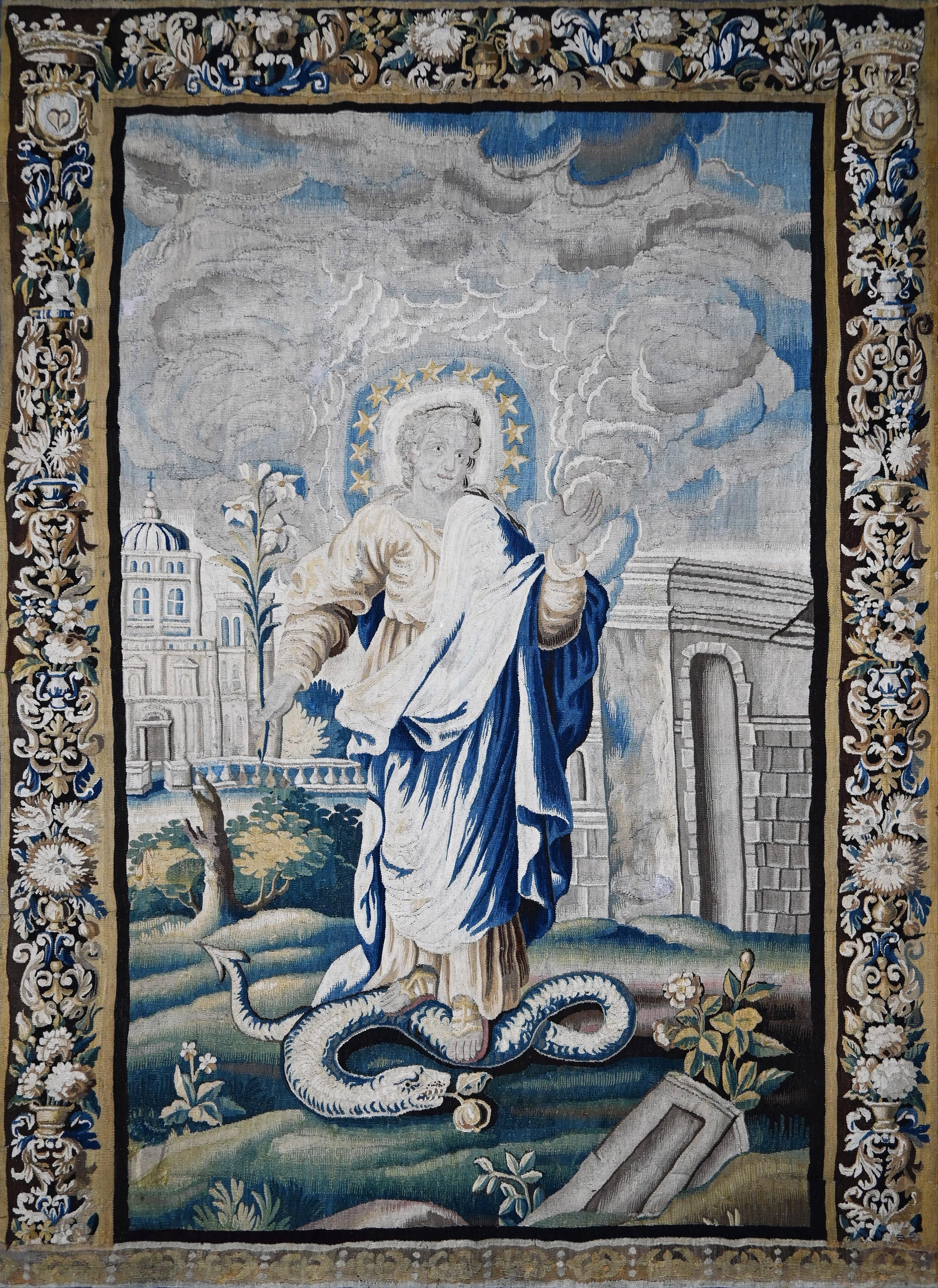 E un grande segno apparve nel cielo, Apocalisse 12 - Arazzo Fiammingo 17° N 1525 in vendita 3