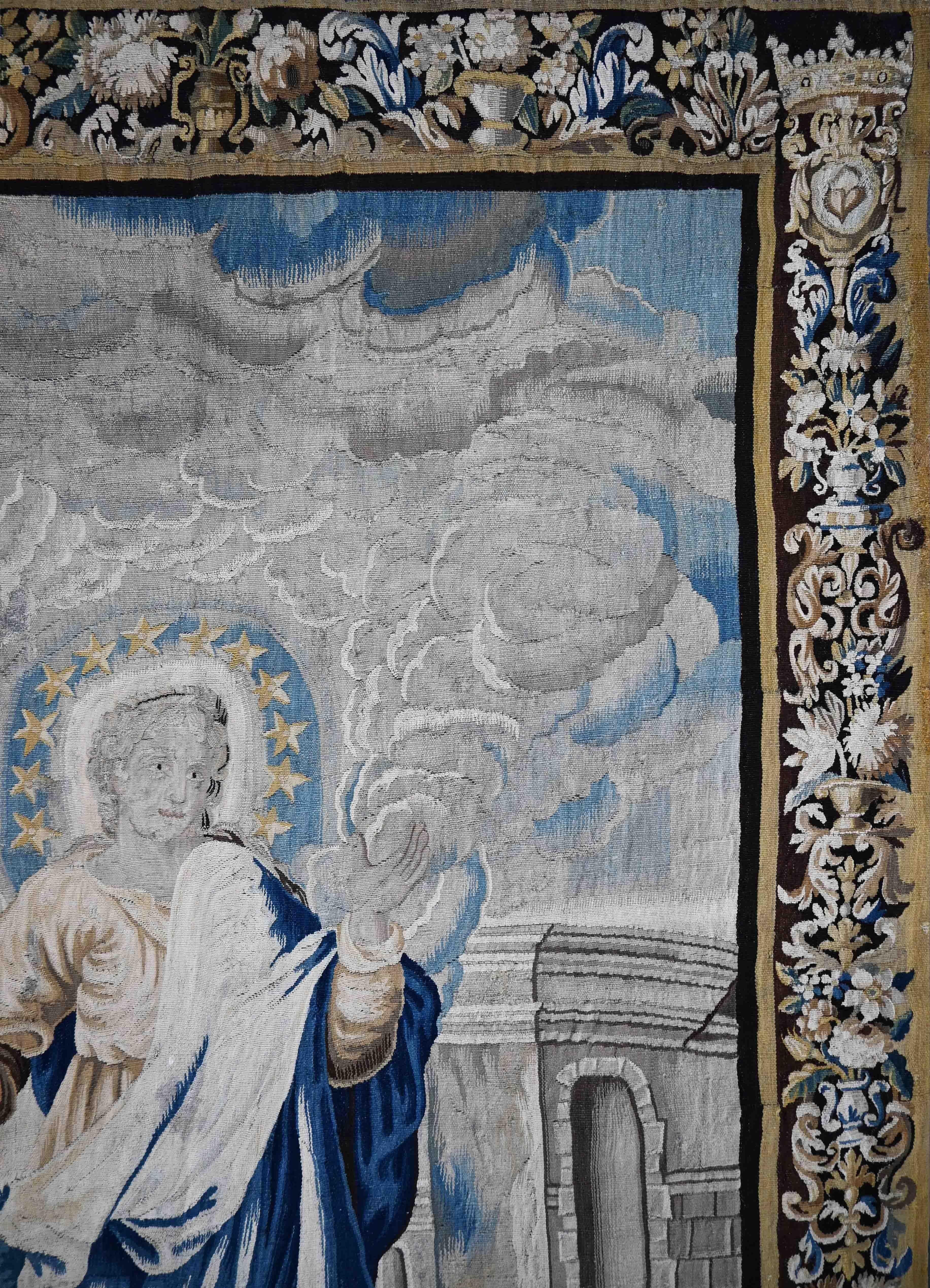 Tessuto a mano E un grande segno apparve nel cielo, Apocalisse 12 - Arazzo Fiammingo 17° N 1525 in vendita