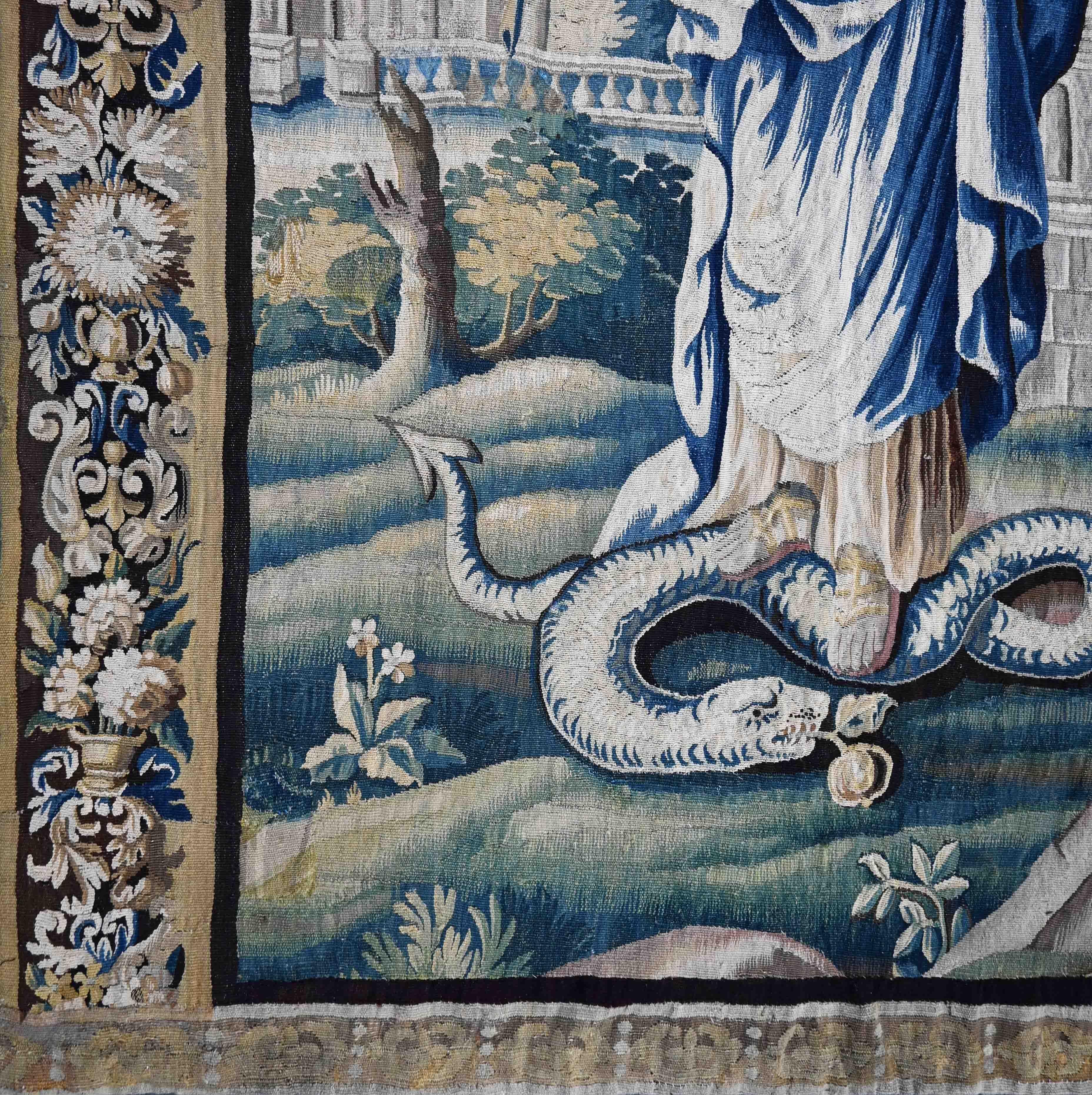 Fino al XVIII secolo E un grande segno apparve nel cielo, Apocalisse 12 - Arazzo Fiammingo 17° N 1525 in vendita