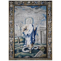 Antique And a great sign appeared in heaven, Revelation 12 -Flemish Tapestry 17th N 1525