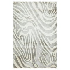 and Abstract Animal Print Viscose Rug "Silver Strata" by Doris Leslie Blau