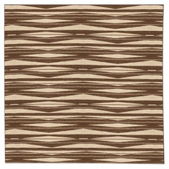 and Abstract Horizontal Stripe Modern Rug "Dune Current" by Doris Leslie Blau