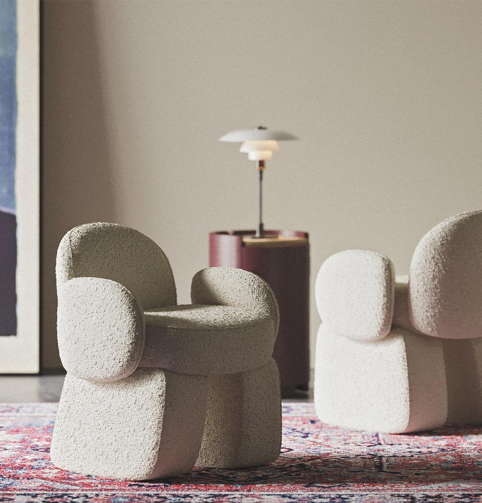 AND Armchair - Tile Red Velvet by Hermhaus For Sale 2