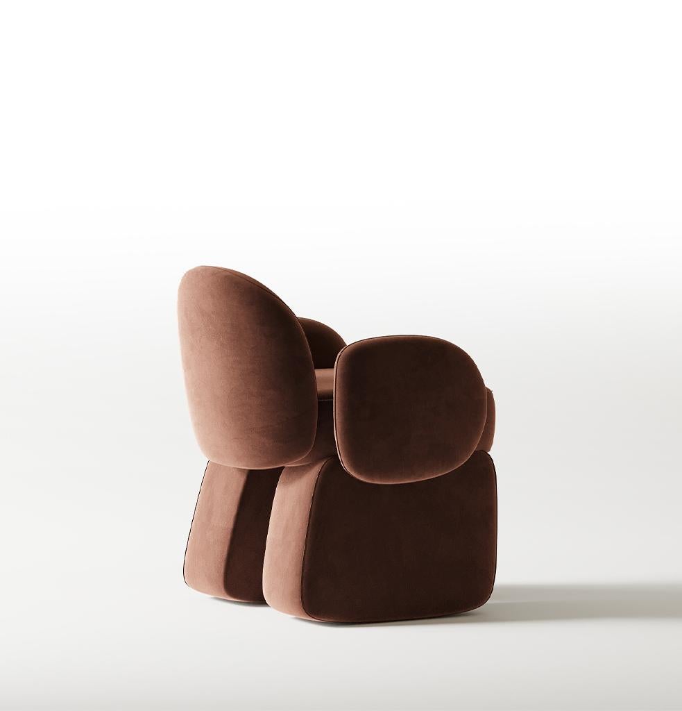 Mid-Century Modern AND Armchair - Tile Red Velvet by Hermhaus For Sale