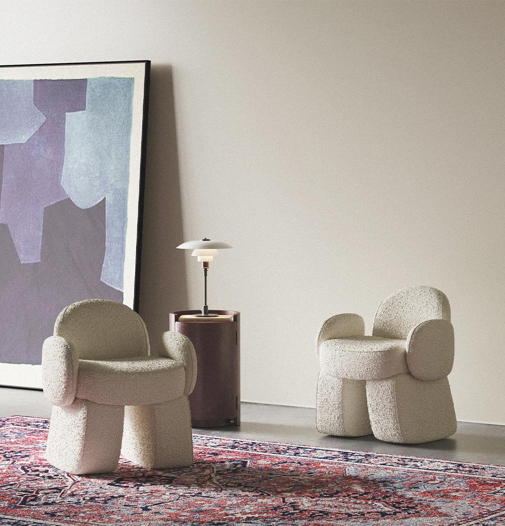 Other AND Armchair - Tile Red Velvet by Hermhaus For Sale