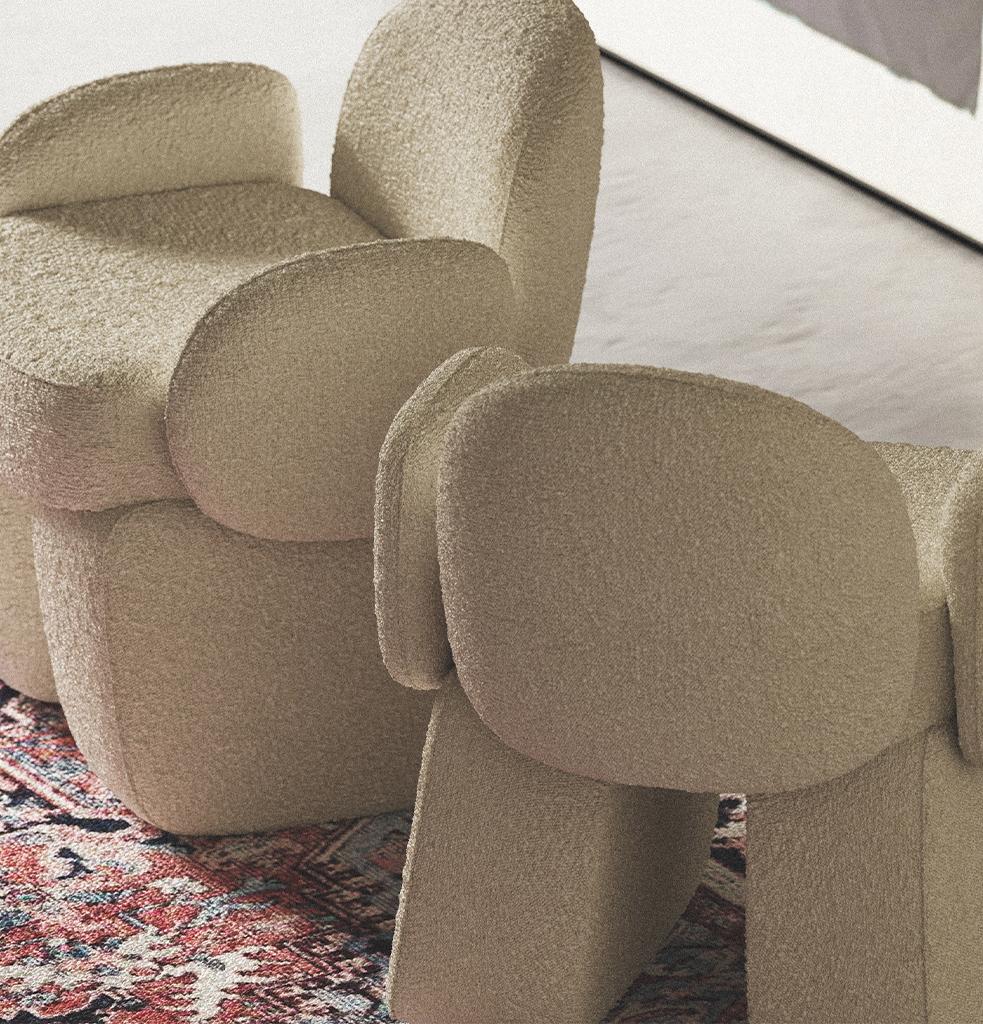 AND Armchair - Tile Red Velvet by Hermhaus For Sale 1