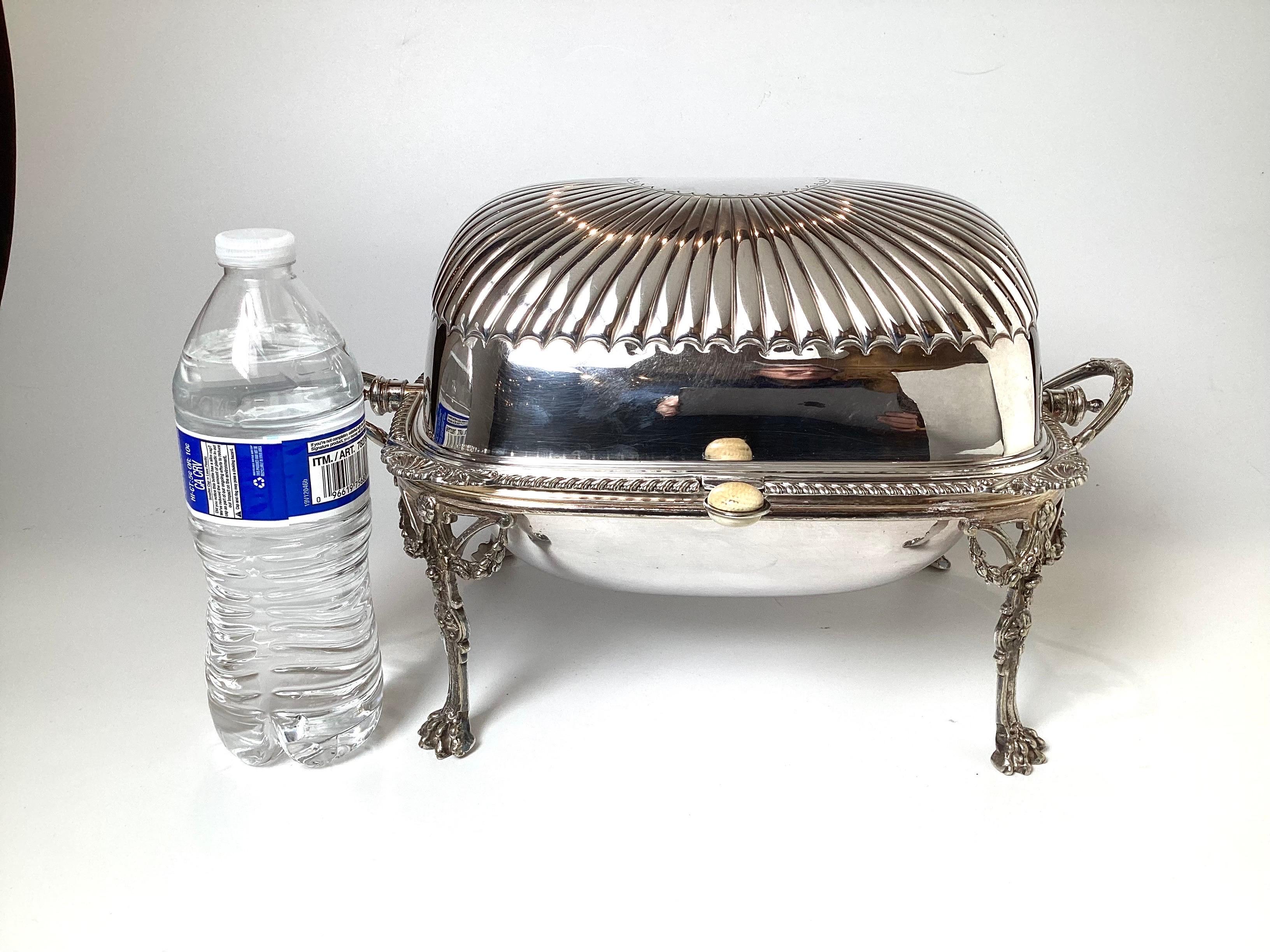 And English Domed Top Entrée Server Silver Plate  6