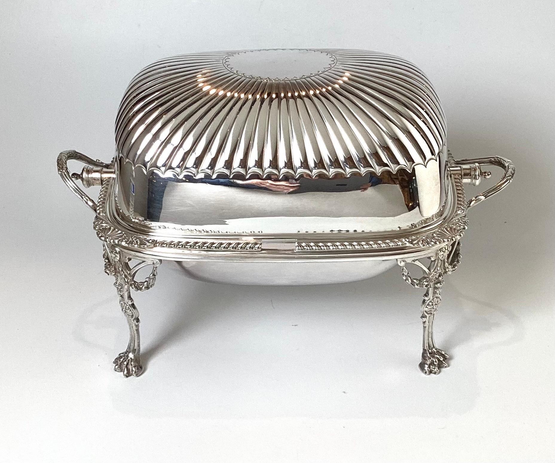 And English Domed Top Entrée Server Silver Plate  2