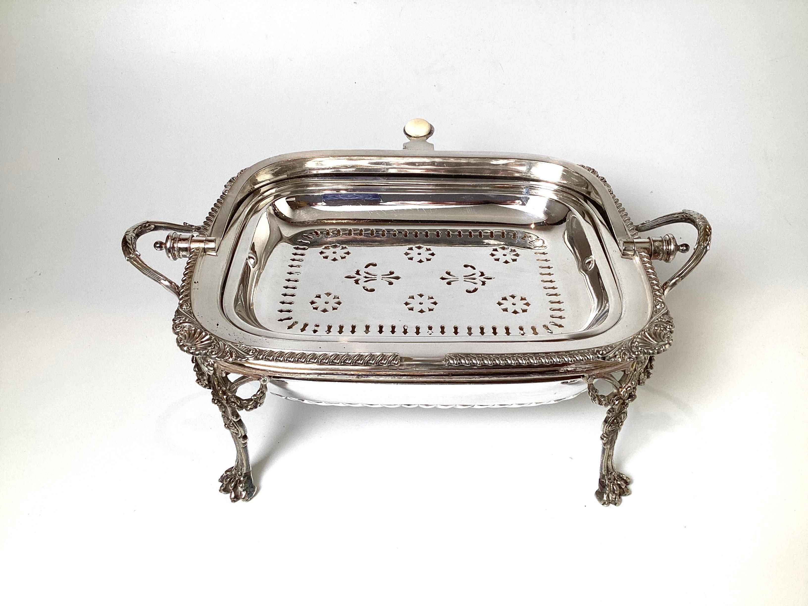 And English Domed Top Entrée Server Silver Plate  3