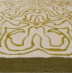 and Hand-Tufted Abstract Foliate Rug "Olive Arabesque" by Doris Leslie Blau