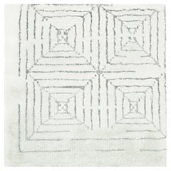 and Nested Square Hand-Loomed Design Rug "Quarry Grid" by Doris Leslie Blau