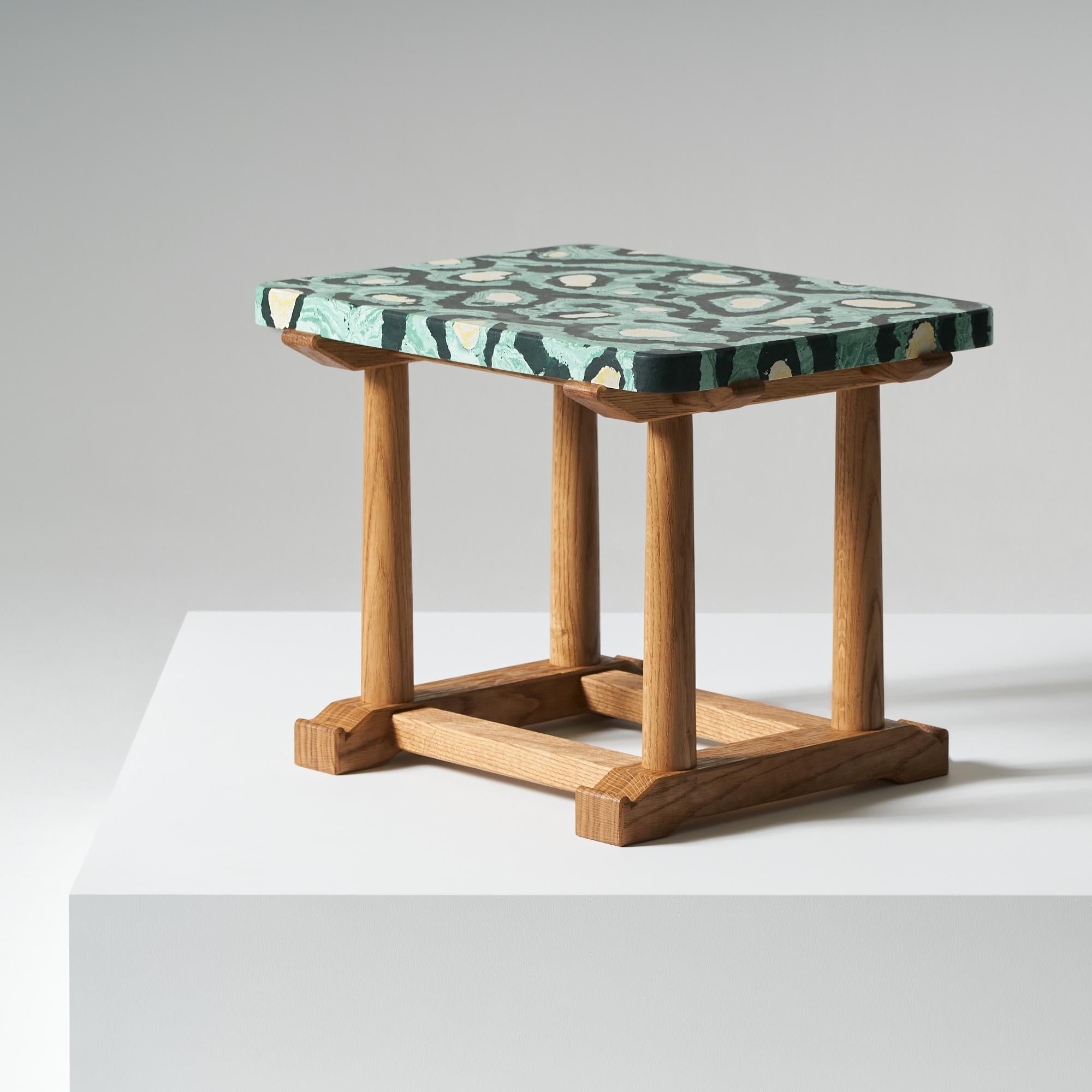 And objects, product design studio founded by Martin Brudnizki and Nick Jeanes based in London.

The Bighton side table has a crafted, brushed, English oak base made by one of our specialist UK craftsmen. The top is hand formed Scagliola finished