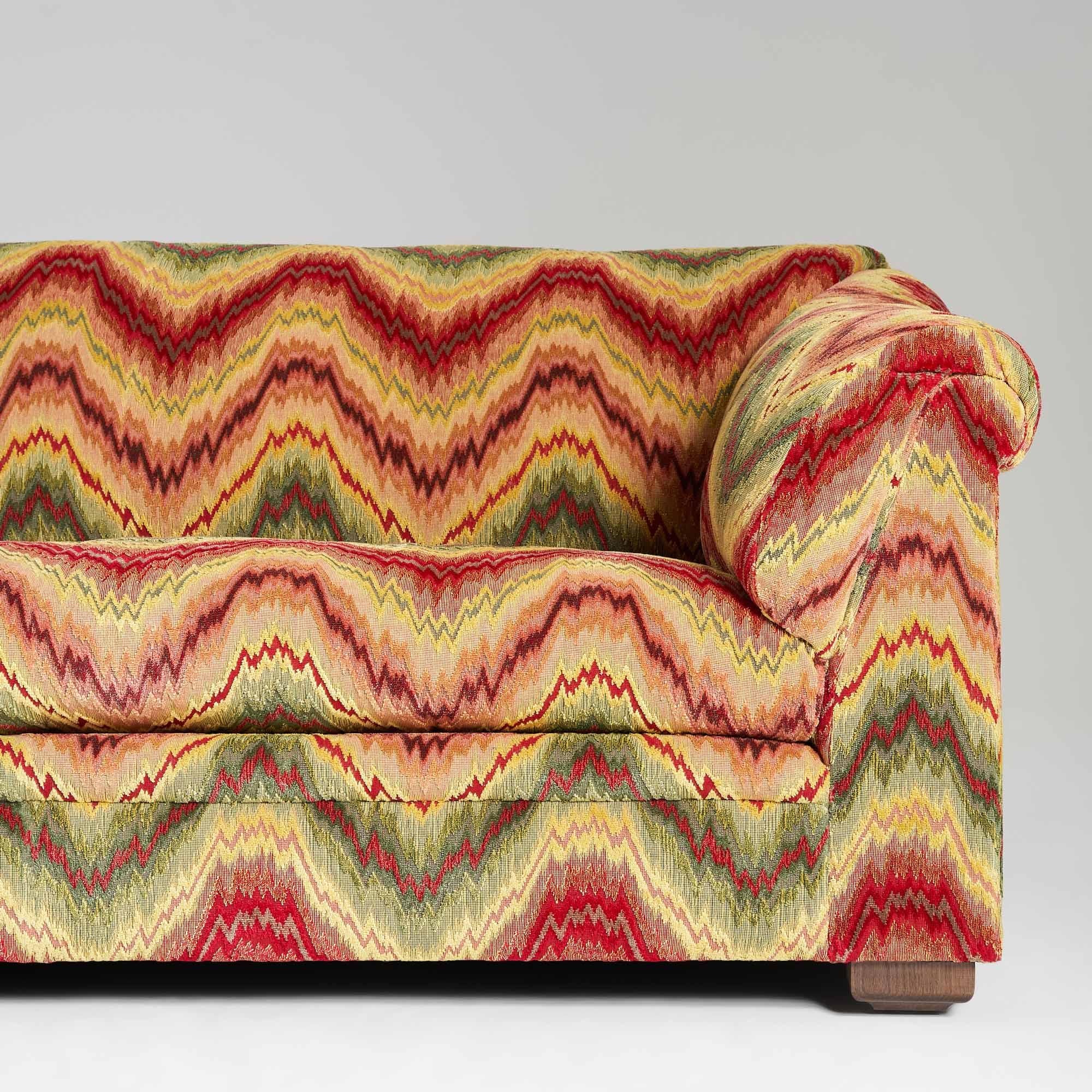 Upholstery Binderton Sofa, Budapest, Elegantly Wrapped In Magnificently Carved Velvet For Sale