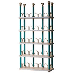 Hambledon Bookcase Shelving - Limed Oak, Brass and Lacquer