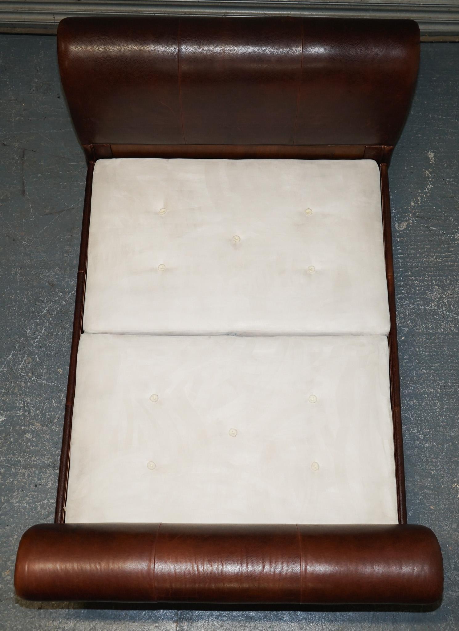 AND SO TO BED BONAPARTE KING SiZE CARVED WOOD LEATHER BED RRP £14000 For Sale 4