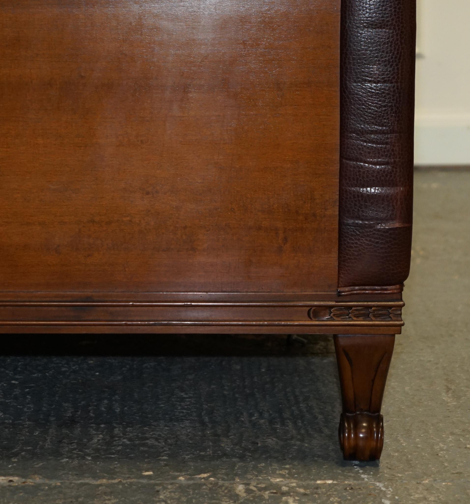 AND SO TO BED BONAPARTE KING SiZE CARVED WOOD LEATHER BED RRP £14000 For Sale 13