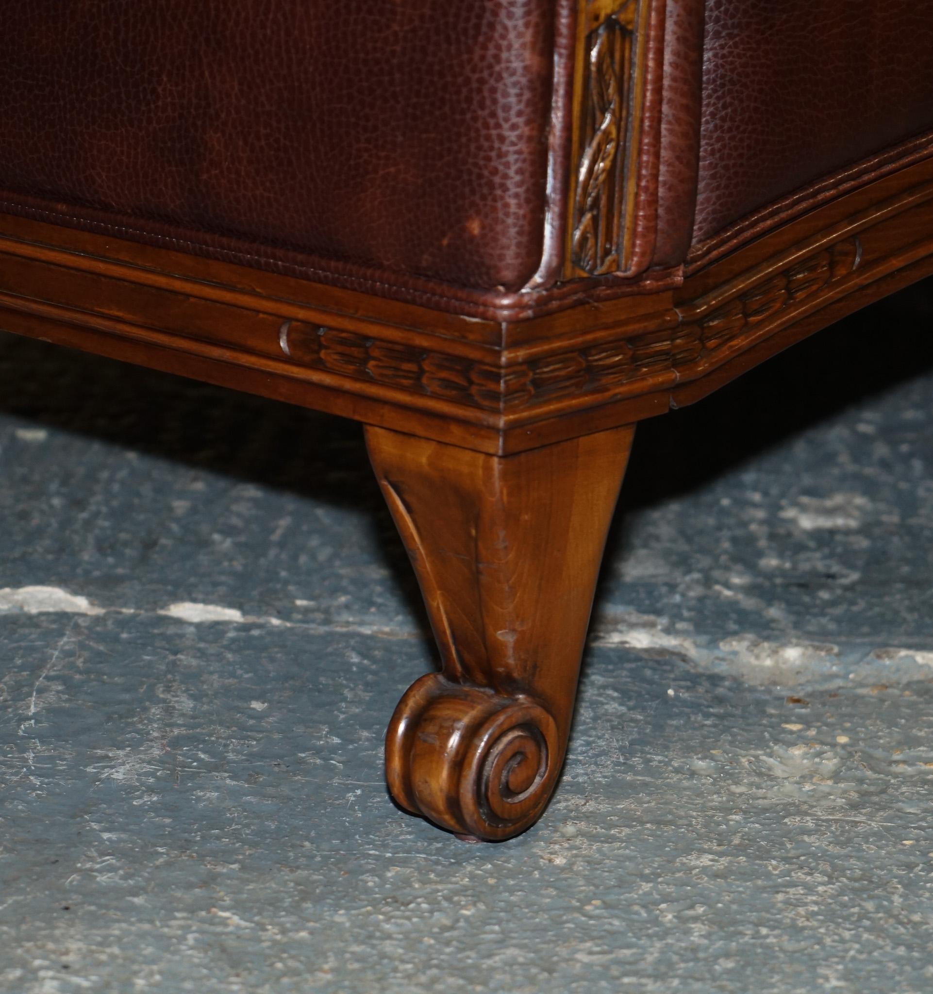 20th Century AND SO TO BED BONAPARTE KING SiZE CARVED WOOD LEATHER BED RRP £14000 For Sale