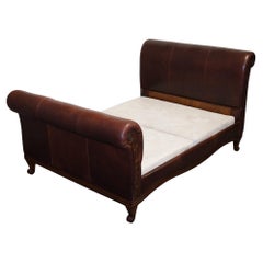 AND SO TO BED BONAPARTE KING SiZE CARVED WOOD LEATHER BED RRP £14000